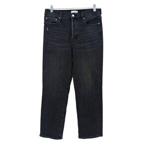 Pistola CHARLIE Black High Rise Classic Straight Ankle Jeans Size 30 Button Fly